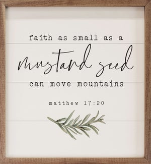 Mustard Seed Greenery Matthew 17 20 Square White